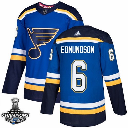 St. Louis Blues Trikot Joel Edmundson Blau 2019 Stanley Cup Champions